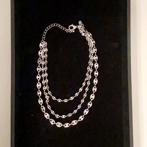 Express Jewelry-Layered Necklace- Silver